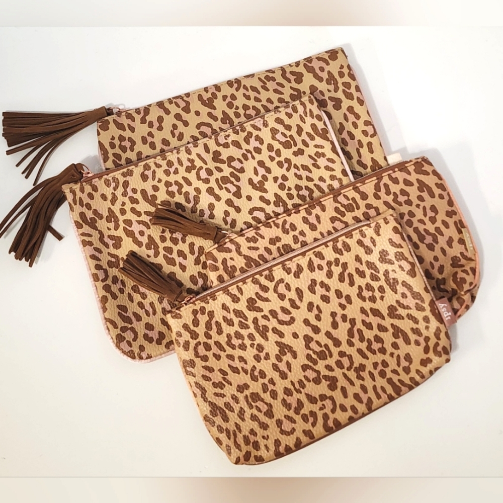 4 Pc Bundled Set Of Ipsy Animal Print Makeup Bags